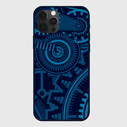 Чехол для iPhone 12 Pro Max Steampunk Mechanic Blue, цвет: 3D-черный