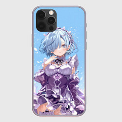 Чехол для iPhone 12 Pro Max Re:Zero, Рем, цвет: 3D-серый