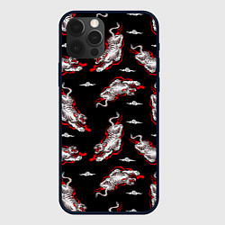 Чехол для iPhone 12 Pro Max Японский стиль - тигры, цвет: 3D-черный