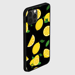 Чехол для iPhone 12 Pro Max Лимоны на чёрном, цвет: 3D-черный — фото 2