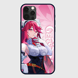 Чехол для iPhone 12 Pro Max GENSHIN IMPACT, РОЗАРИЯ, цвет: 3D-черный