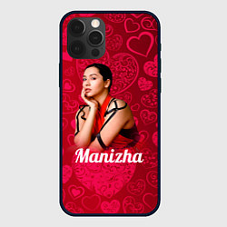 Чехол для iPhone 12 Pro Max Manizha Сердечки, цвет: 3D-черный
