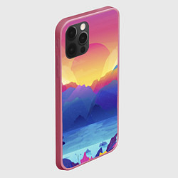 Чехол для iPhone 12 Pro Max Красочные Горы, цвет: 3D-малиновый — фото 2