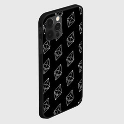 Чехол для iPhone 12 Pro Max ETHEREUM ЭФИРИУМ УЗОР, цвет: 3D-черный — фото 2