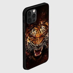 Чехол для iPhone 12 Pro Max ЯРОСТЬ ТИГРА, цвет: 3D-черный — фото 2