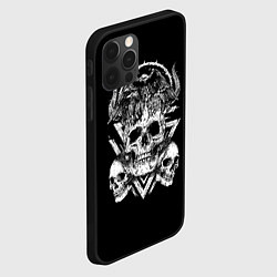 Чехол для iPhone 12 Pro Max Черепа и Вороны Skulls Raven, цвет: 3D-черный — фото 2