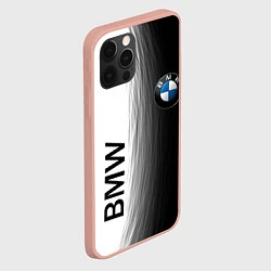 Чехол для iPhone 12 Pro Max Black and White BMW, цвет: 3D-светло-розовый — фото 2