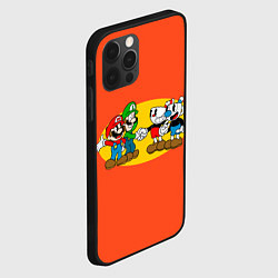 Чехол для iPhone 12 Pro Max CupHead x Mario, цвет: 3D-черный — фото 2