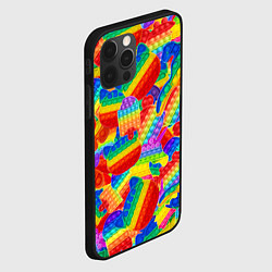 Чехол для iPhone 12 Pro Max Разные Pop It масляная краска, цвет: 3D-черный — фото 2