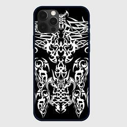 Чехол для iPhone 12 Pro Max ТАТУ ЧЕРНО БЕЛОЕ УЗОР, цвет: 3D-черный