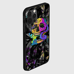 Чехол для iPhone 12 Pro Max Череп Психоделика, цвет: 3D-черный — фото 2