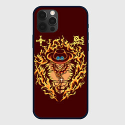 Чехол для iPhone 12 Pro Max One Piece Портгас Д Эйс в огне, цвет: 3D-черный