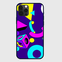Чехол для iPhone 12 Pro Max Геометрические фигуры, цвет: 3D-черный