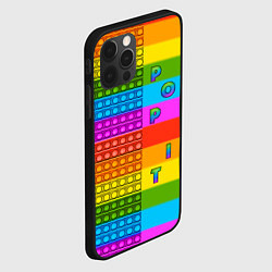 Чехол для iPhone 12 Pro Max POP it вертикальная надпись, цвет: 3D-черный — фото 2