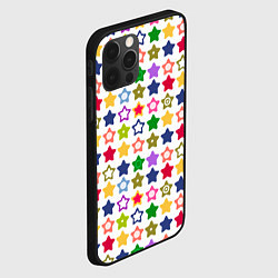 Чехол для iPhone 12 Pro Max Разноцветные звездочки, цвет: 3D-черный — фото 2
