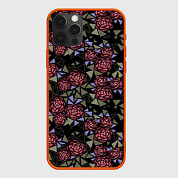 Чехол для iPhone 12 Pro Max Цветочная мозаика, цвет: 3D-красный