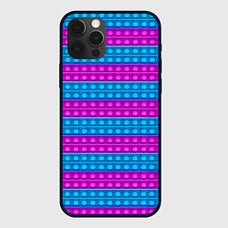 Чехол для iPhone 12 Pro Max АНТИСТРЕСС POP it ПОП-ИТ, цвет: 3D-черный