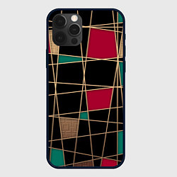 Чехол для iPhone 12 Pro Max Модный абстрактный узор, цвет: 3D-черный