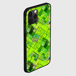 Чехол для iPhone 12 Pro Max Ярко-зеленый абстрактный узор, цвет: 3D-черный — фото 2