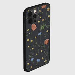 Чехол для iPhone 12 Pro Max Цветы На черном Фоне, цвет: 3D-черный — фото 2