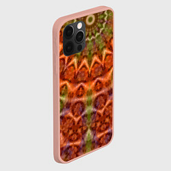 Чехол для iPhone 12 Pro Max Оранжево-оливковый калейдоскоп, цвет: 3D-светло-розовый — фото 2