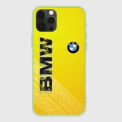 Чехол для iPhone 12 Pro Max BMW СЛЕДЫ ШИН БМВ, цвет: 3D-салатовый