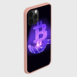 Чехол для iPhone 12 Pro Max BITCOIN IN HAND БИТКОИН, цвет: 3D-светло-розовый — фото 2