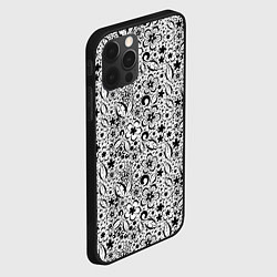 Чехол для iPhone 12 Pro Max Черное кружево цветочное, цвет: 3D-черный — фото 2