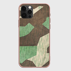 Чехол для iPhone 12 Pro Max Камуфляж хаки армейский, цвет: 3D-светло-розовый