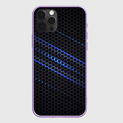 Чехол для iPhone 12 Pro Max СТАЛЬНАЯ СЕТКА НЕОН STEEL MESH NEON, цвет: 3D-сиреневый