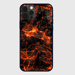 Чехол для iPhone 12 Pro Max Горящая лава, цвет: 3D-черный