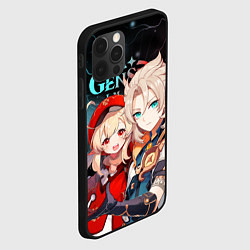 Чехол для iPhone 12 Pro Max Альбедо и Кли, Genshin Impact, цвет: 3D-черный — фото 2