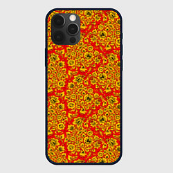 Чехол для iPhone 12 Pro Max Хохломские узоры, цвет: 3D-черный