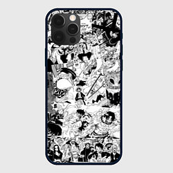 Чехол для iPhone 12 Pro Max One Piece Манга страницы, цвет: 3D-черный