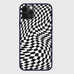 Чехол для iPhone 12 Pro Max Черно-белая клетка Black and white squares, цвет: 3D-черный