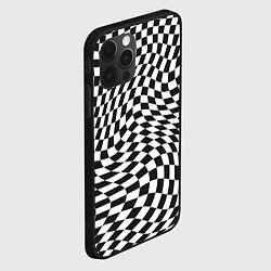 Чехол для iPhone 12 Pro Max Черно-белая клетка Black and white squares, цвет: 3D-черный — фото 2