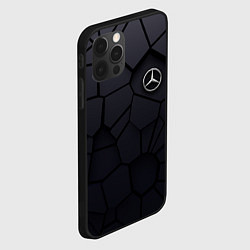 Чехол для iPhone 12 Pro Max Мерседес 3D плиты, цвет: 3D-черный — фото 2