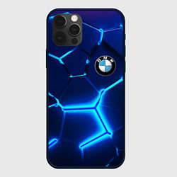 Чехол для iPhone 12 Pro Max BMW LOGO 3Д ПЛИТЫ ГЕОМЕТРИЯ, цвет: 3D-черный