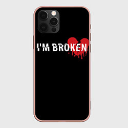 Чехол для iPhone 12 Pro Max Im broken с разбитым сердцем, цвет: 3D-светло-розовый