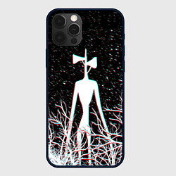 Чехол для iPhone 12 Pro Max СИРЕНОГОЛОВЫЙ ГЛИТЧ ЛЕС, КОСМОС, цвет: 3D-черный