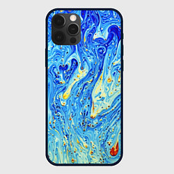 Чехол для iPhone 12 Pro Max Сползающие краски, цвет: 3D-черный