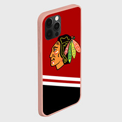 Чехол для iPhone 12 Pro Max Chicago Blackhawks, NHL, цвет: 3D-светло-розовый — фото 2