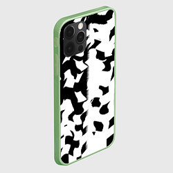 Чехол для iPhone 12 Pro Max Черно-белый камуфляж, цвет: 3D-салатовый — фото 2