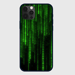 Чехол для iPhone 12 Pro Max Матрица двоичный код, цвет: 3D-черный