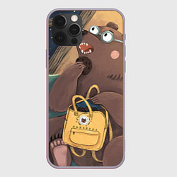 Чехол для iPhone 12 Pro Max Мечтающий медведь, цвет: 3D-серый