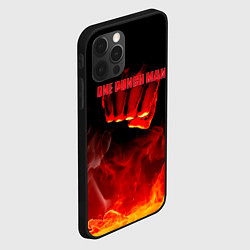 Чехол для iPhone 12 Pro Max Кулак One Punch-Man в огне, цвет: 3D-черный — фото 2