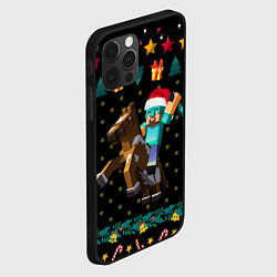 Чехол для iPhone 12 Pro Max Новогодний Майнкрафт, Minecraft, цвет: 3D-черный — фото 2