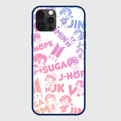 Чехол для iPhone 12 Pro Max BTS БТС БИТИЭС УЧАСТНИКИ, цвет: 3D-тёмно-синий