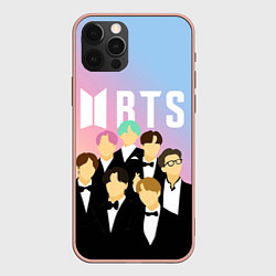 Чехол для iPhone 12 Pro Max BTS БТС ART УЧАСТНИКИ, цвет: 3D-светло-розовый