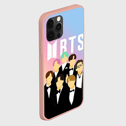Чехол для iPhone 12 Pro Max BTS БТС ART УЧАСТНИКИ, цвет: 3D-светло-розовый — фото 2